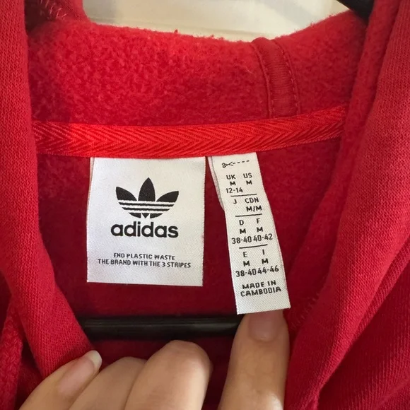 Adidas Adicolor 3-Stripes Short Hoodie M - Picture 3 of 5